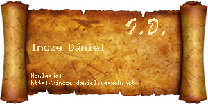 Incze Dániel névjegykártya